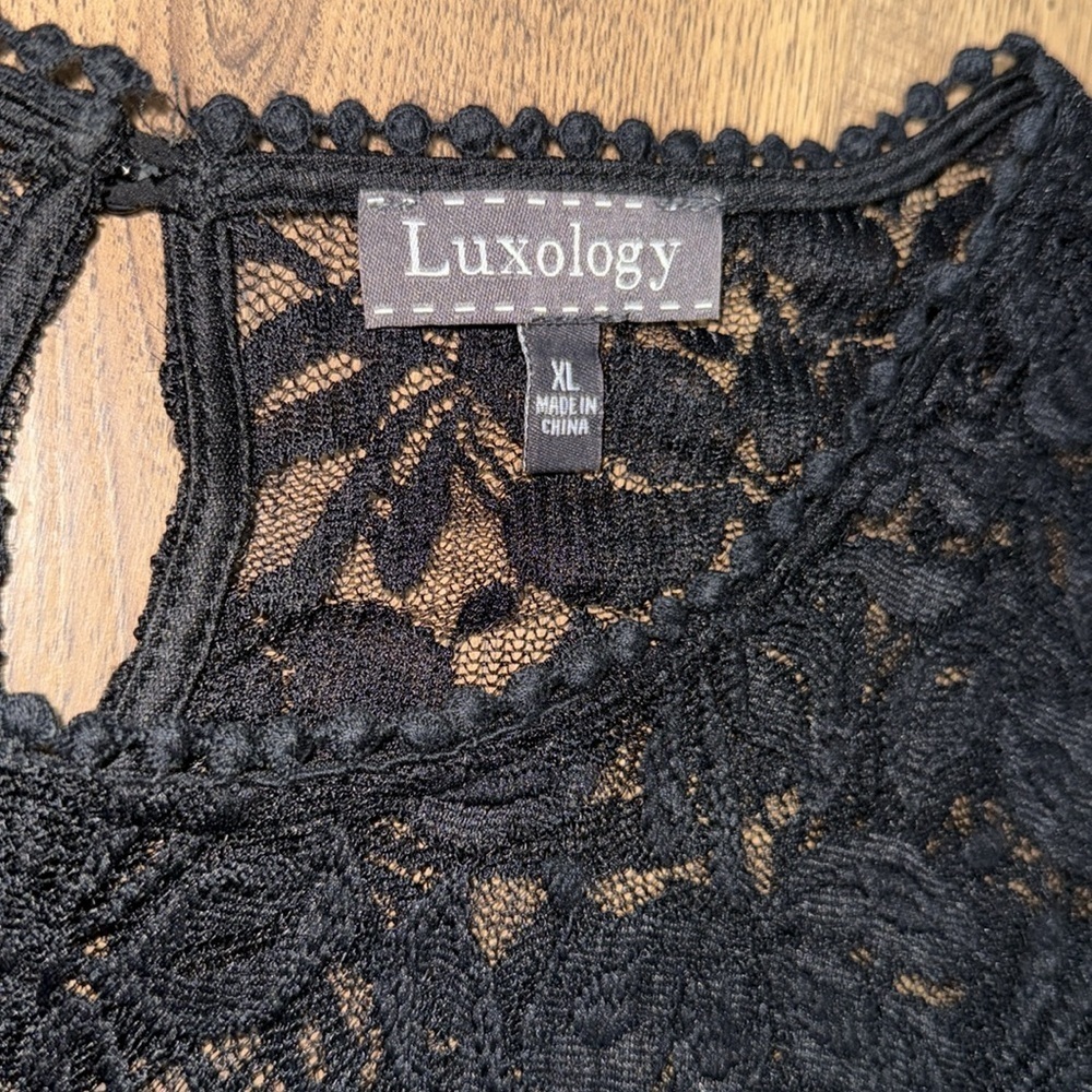Luxology Black Lace Dress Size XL